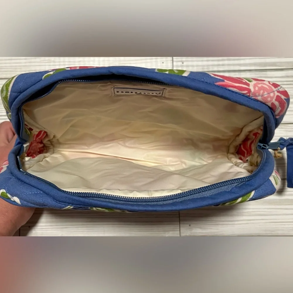 NWT- Pomegranate Inc.Large Cosmetic Bag in Dragonfly Periwinkle